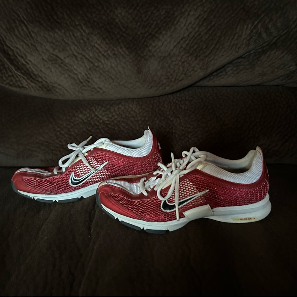 Nike Zoom Red and White Running Shoes, women’s size 7 1/2
